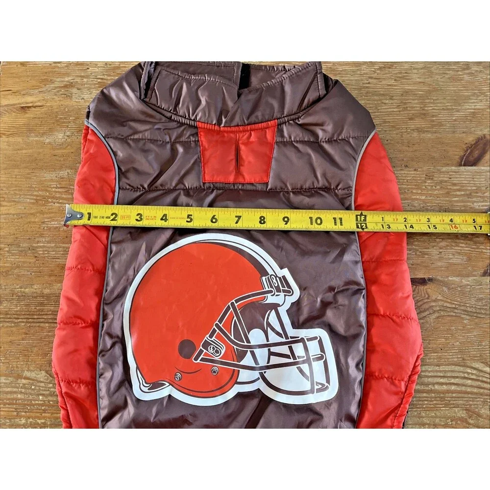 Cleveland Browns Dog Puffer Vest NFL Football Pet Jacket Shirt Coat L Pets First